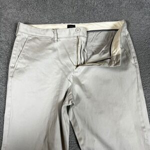 J Crew Stretch Chinos Mens 34x36 Light Beige Cotton Blend Flat Front Pants